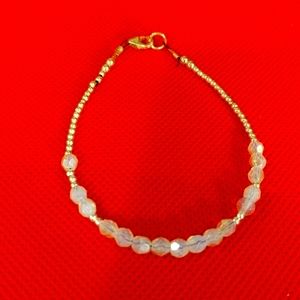 Moonstone and sterling silver 7 in bracelet